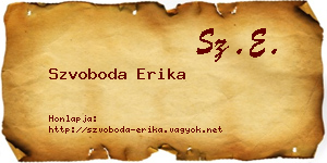 Szvoboda Erika névjegykártya